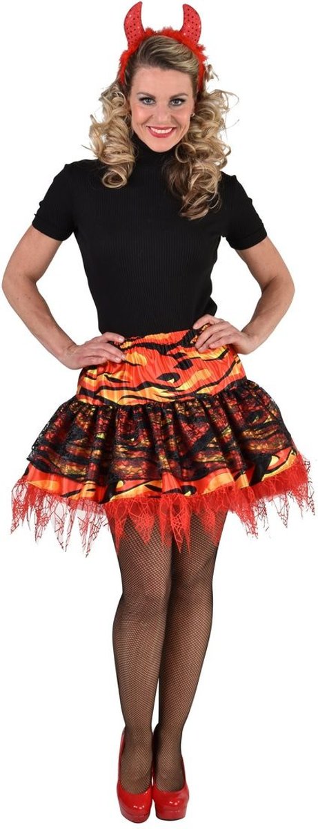 Duivel Kostuum | Brand In De Hel Rok Satan Vrouw | Small / Medium | Halloween | Verkleedkleding